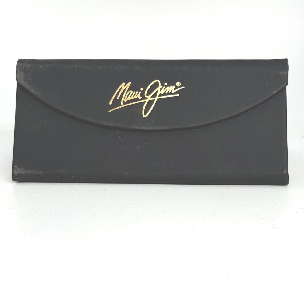 Maui Jim Black Folding Sunglasses Case with Green Palm Cleaning Cloth Accessor 2
